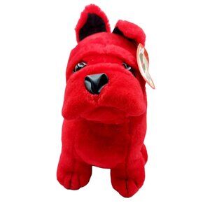 Bulldog Red Plush Stuffed Dog Puppy Shalom Toy Company 11” Valentines